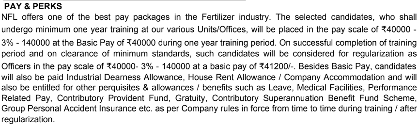 NFL Bharti 2024 Salary